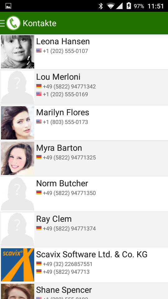 PhoneMondo Android App Kontakte